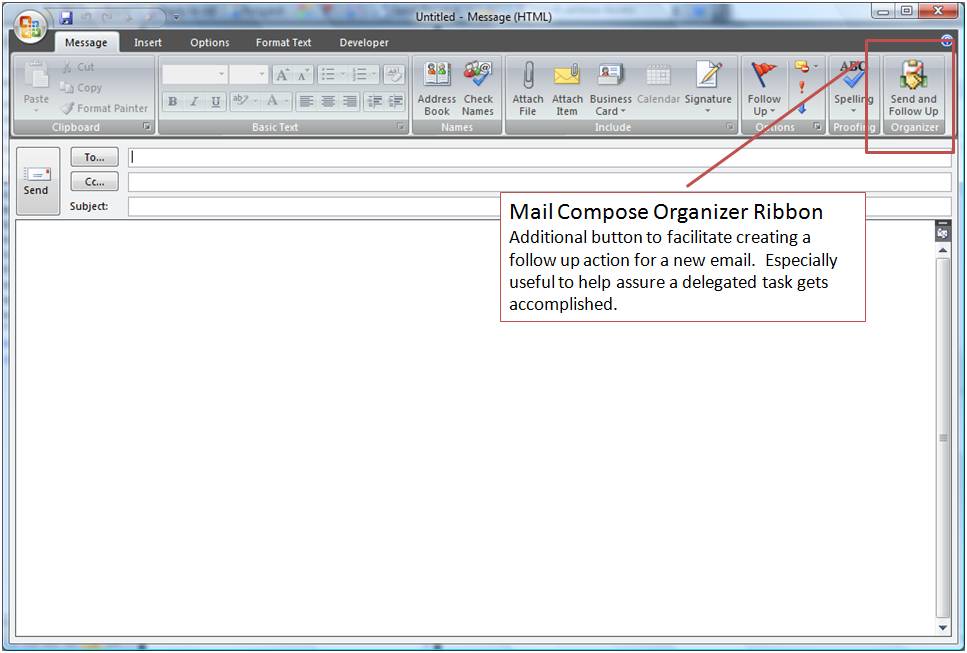 Organizer Mail Compose Buttons